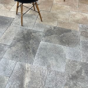 French Pattern Tumbled Silver Travertine 1.2cm