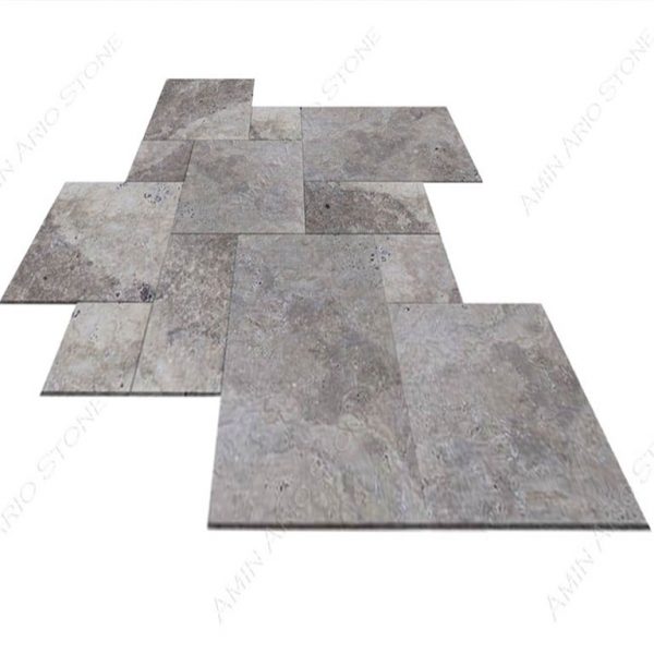 French Pattern Tumbled Silver Travertine 1.2cm